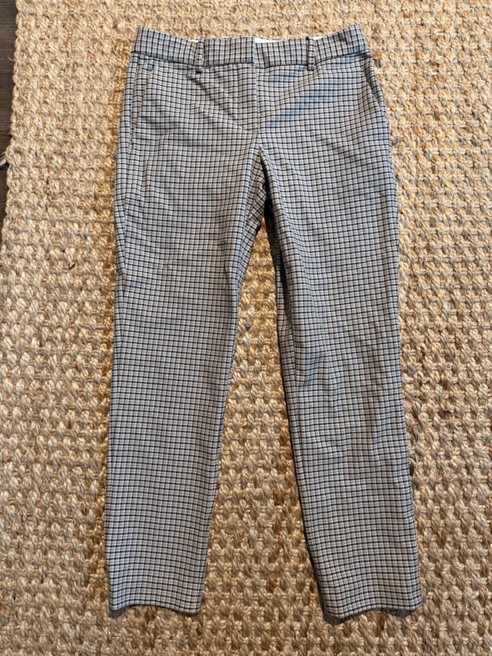 Theory Women’s Classic Skinny Viscose Plaid Pant